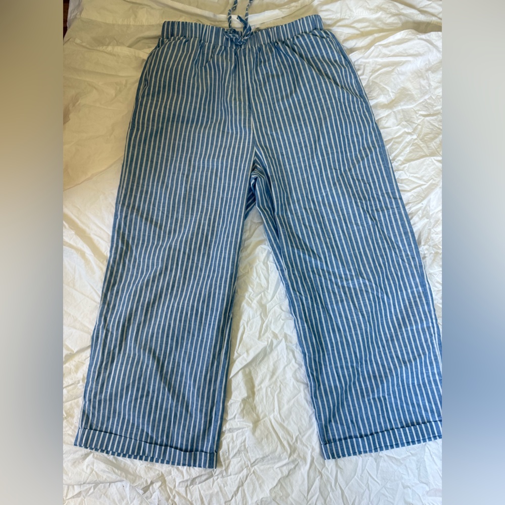 SHEIN Blue and White Striped Pants